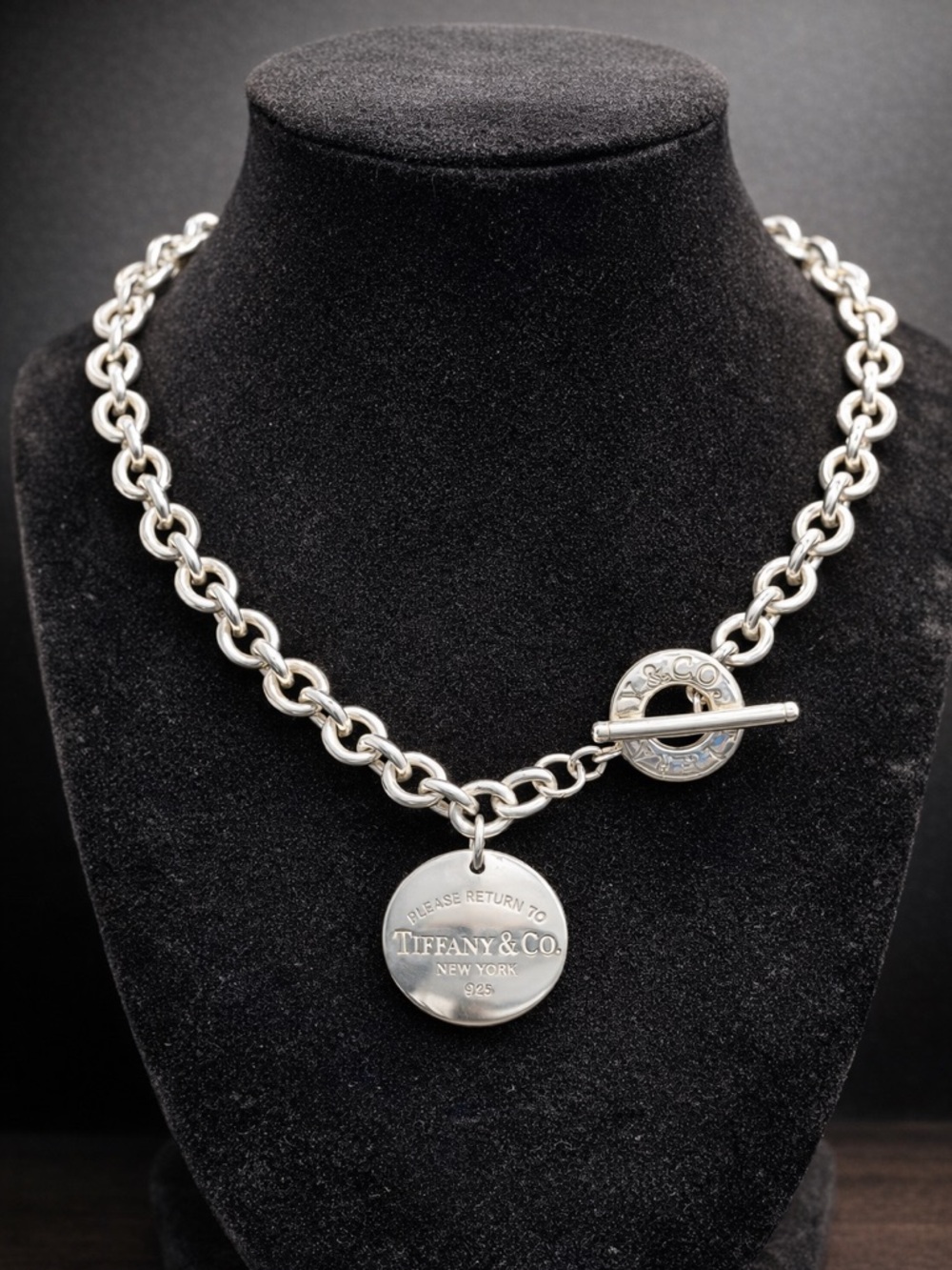 Tiffany & Co. 925 Sterling Silver Return to Tiffany Toggle Chain Necklace, 16”